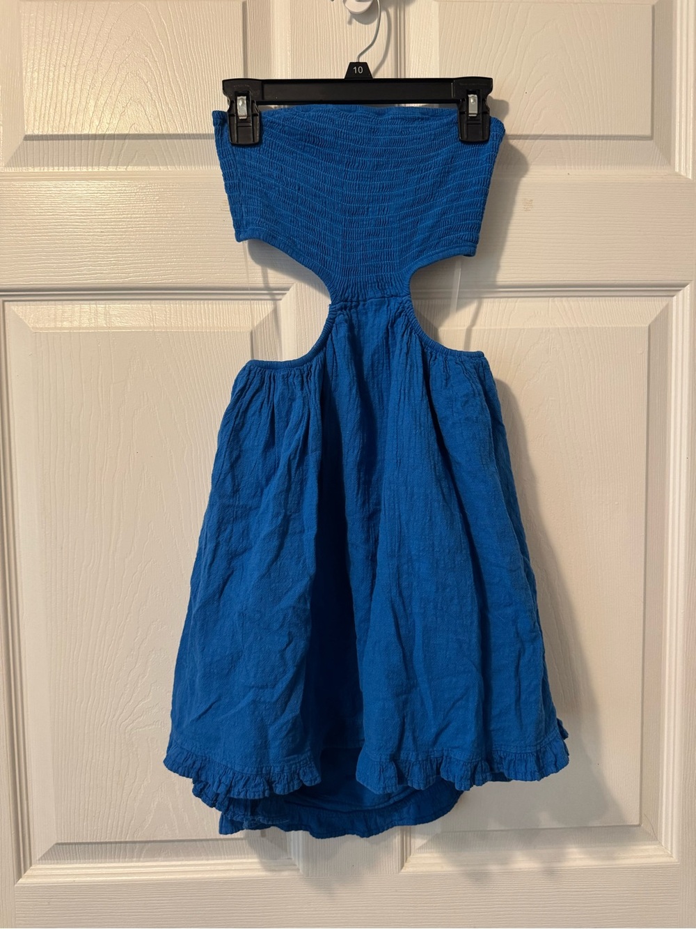 Women's Blue Sundress with Smocked Bodice